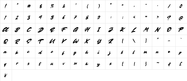 Clarkton Regular  glyph index