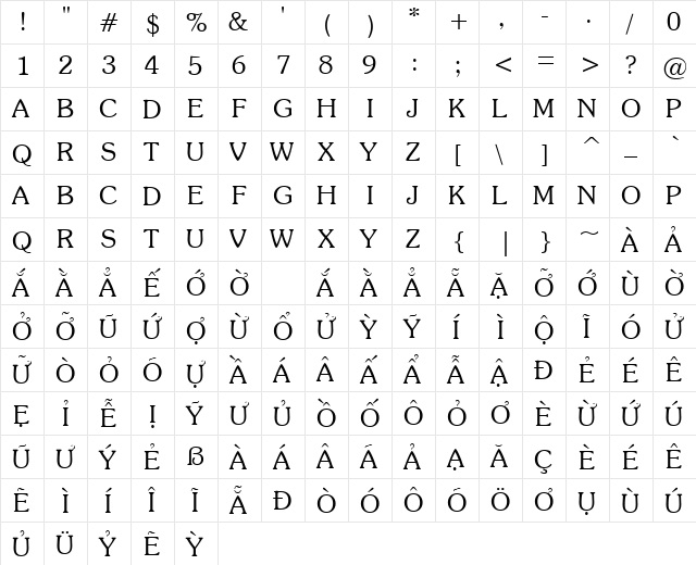 VPS Truong Sa Light Hoa Light  glyph index