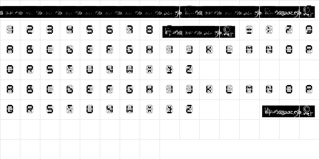 Crashed Scoreboard Regular  glyph index
