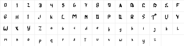 Claudia Regular  glyph index