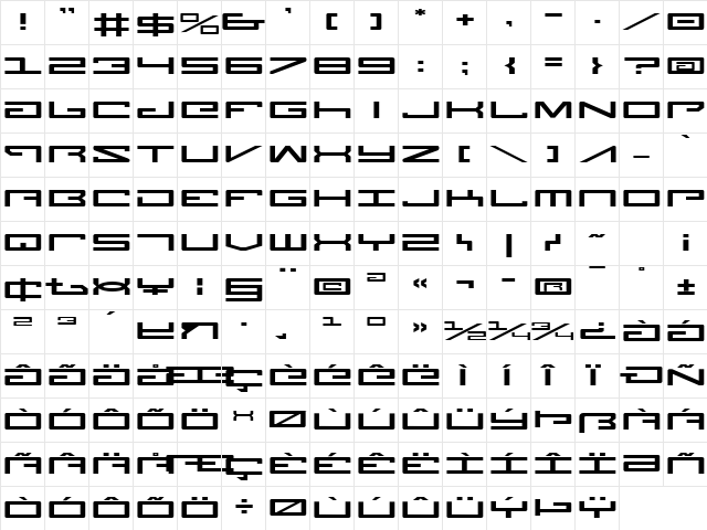 Legion Expanded Expanded  glyph index