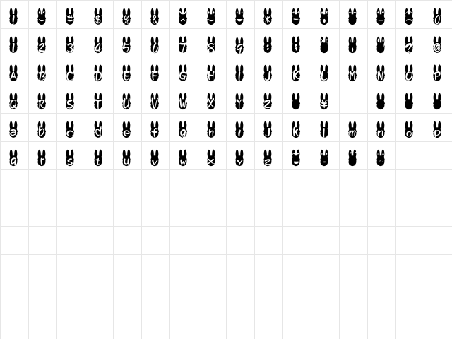 kerorin Regular  glyph index