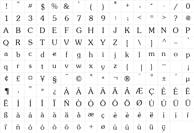 SueVermeer4 LightSH  glyph index