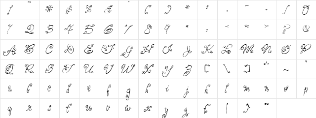 PC Thread Regular  glyph index