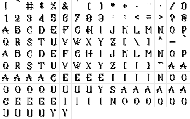 CS Mulan Double Regular  glyph index