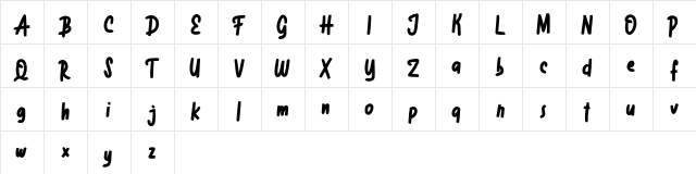 Barecy FREE Regular  glyph index