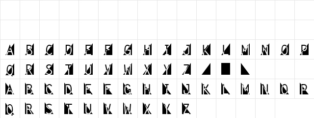 Slant Regular  glyph index