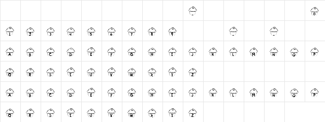 Hot Buttered Man Regular  glyph index