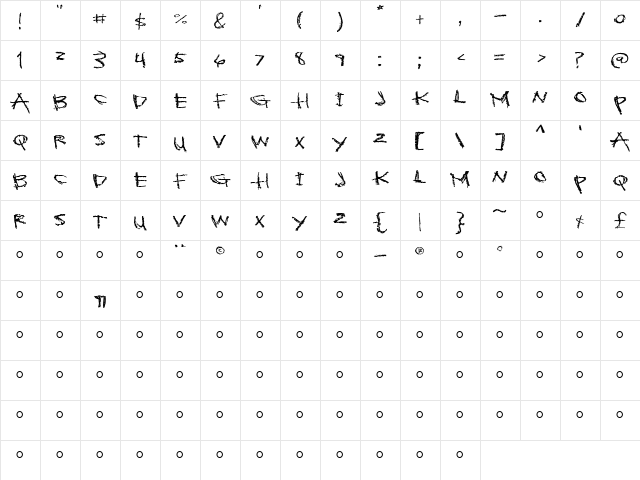 Sckoolhouse Medium  glyph index