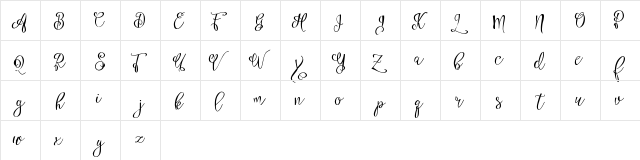 Eszty Script Demo  glyph index