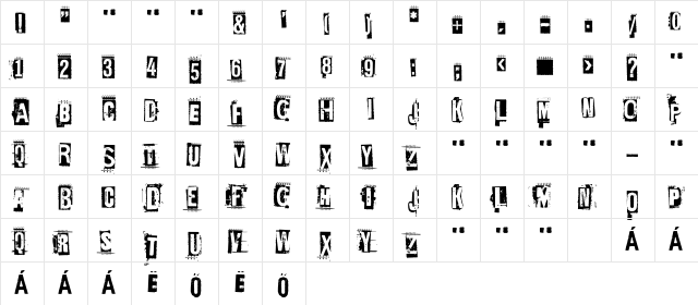 Ed Gein Regular  glyph index