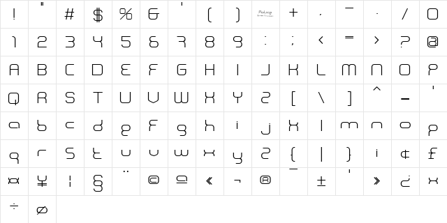 BN Police Regular  glyph index