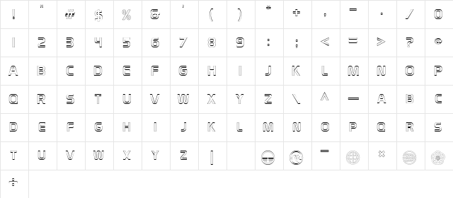 WorldOutline Regular  glyph index
