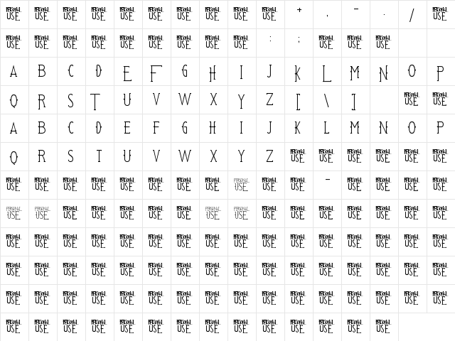 Nothing Left Regular  glyph index