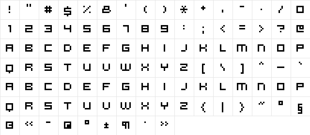 microN56 Regular  glyph index