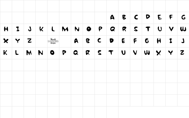 Bubble Gum Rock BTrial  glyph index