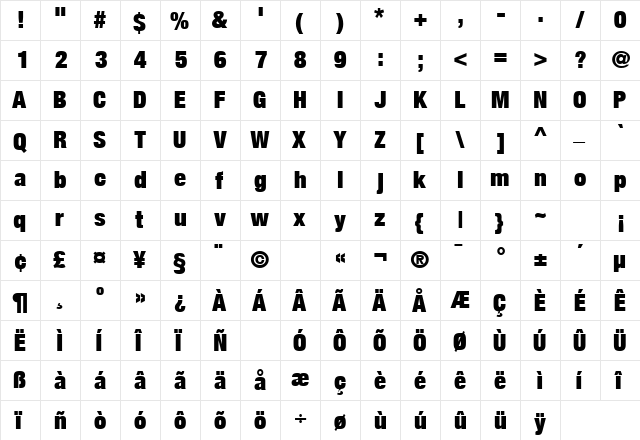 ContextRepriseUltraCondSSK Regular  glyph index
