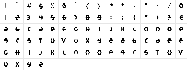 Bliz Regular  glyph index