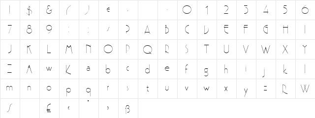 AcesPlus Regular  glyph index