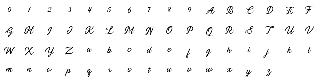 Marsttar Demo Regular  glyph index