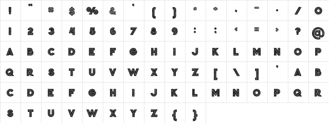 Jordan Bold Grunge Bold Grunge  glyph index