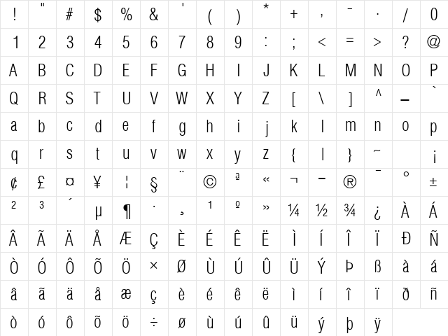 ContextLightCondSSK Regular  glyph index