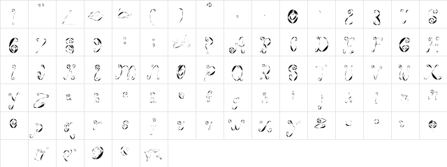 WeeWeeCafe Regular  glyph index