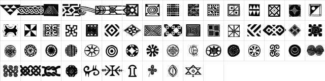 AfricanOrnamentsOne Regular  glyph index