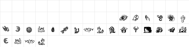 Death Valley Dingbats Regular  glyph index