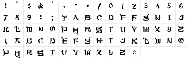 EchoCaps Normal  glyph index