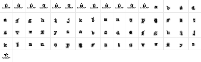 PUNKBABE Regular  glyph index