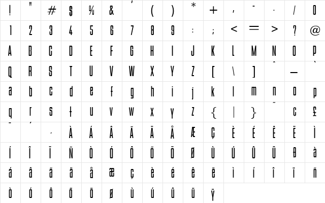 OPTIBinderStyle Medium  glyph index