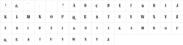 CD Esoteric Plain  glyph index
