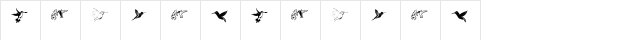 KR Renee's Hummingbirds Regular  glyph index