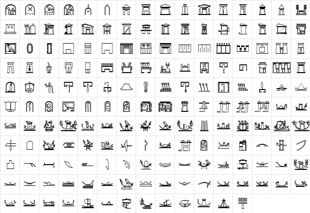 GlyphExtLibN Bold  glyph index