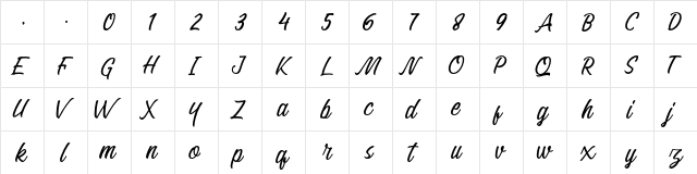 Vertica Regular  glyph index