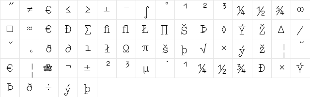 Elementa Expert Regular  glyph index