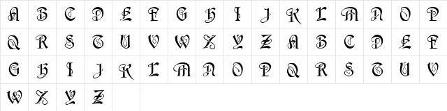 Horst Caps  glyph index