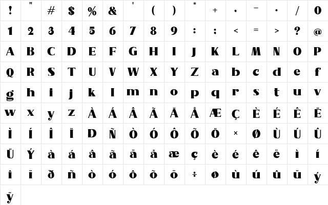 Nakone Demo Regular  glyph index