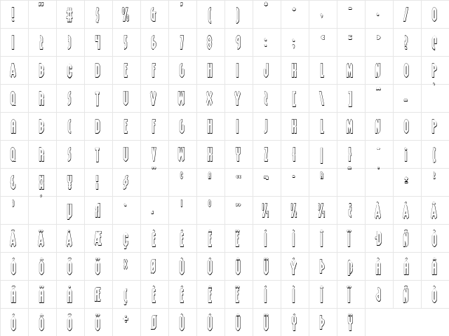 Grendel's Mother Shadow Shadow  glyph index