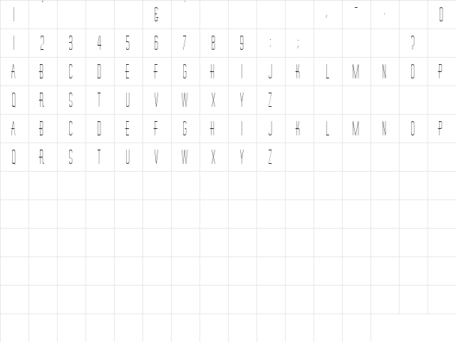 Jungle 9 Regular  glyph index