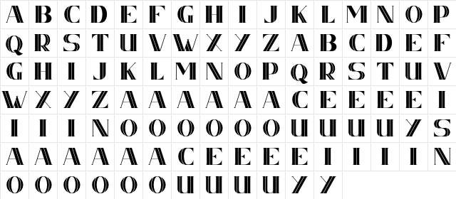 CS Nancy Free Inner Regular  glyph index