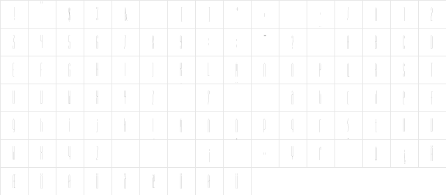 SpiritLight Regular  glyph index