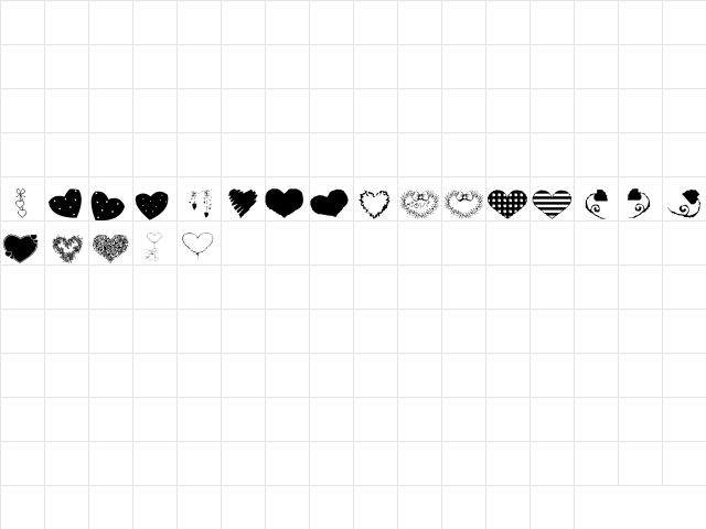 AEZ executive hearts AEZ executive hearts  glyph index