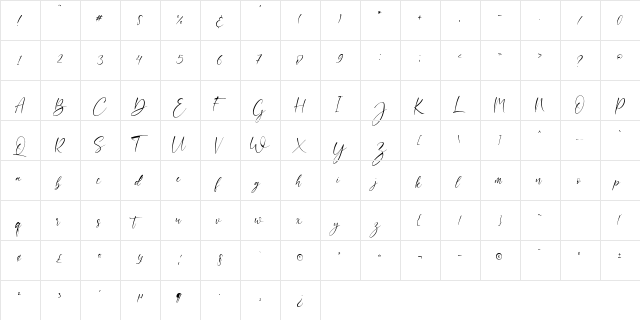 toronto Regular  glyph index