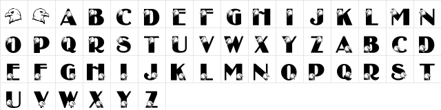 LMS Eagle Eyed Regular  glyph index