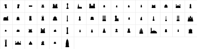 Cityscape Regular  glyph index