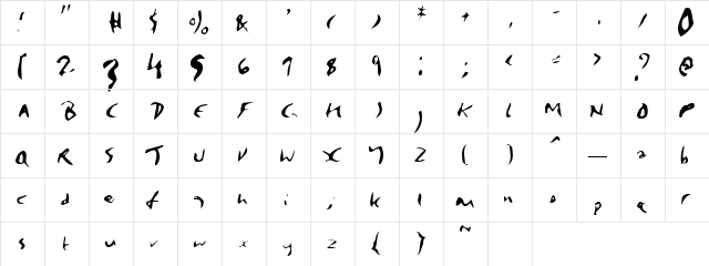 Enya Regular  glyph index
