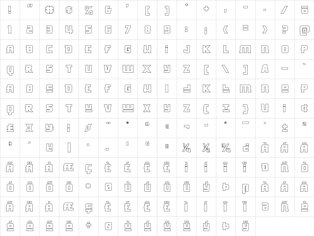 Hong Kong Hustle Outline Regular  glyph index