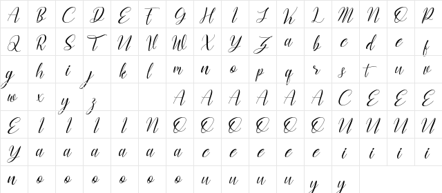 Edline Demo Regular  glyph index